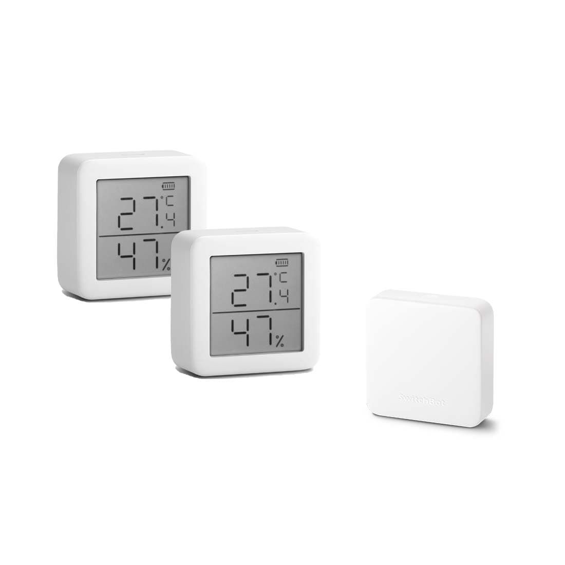 Billede af 2 stk. Switchbot Meter inkl. Switchbot Hub - Termometer - Hygrometer - Smart Home - Bluetooth - WiFi Bridge