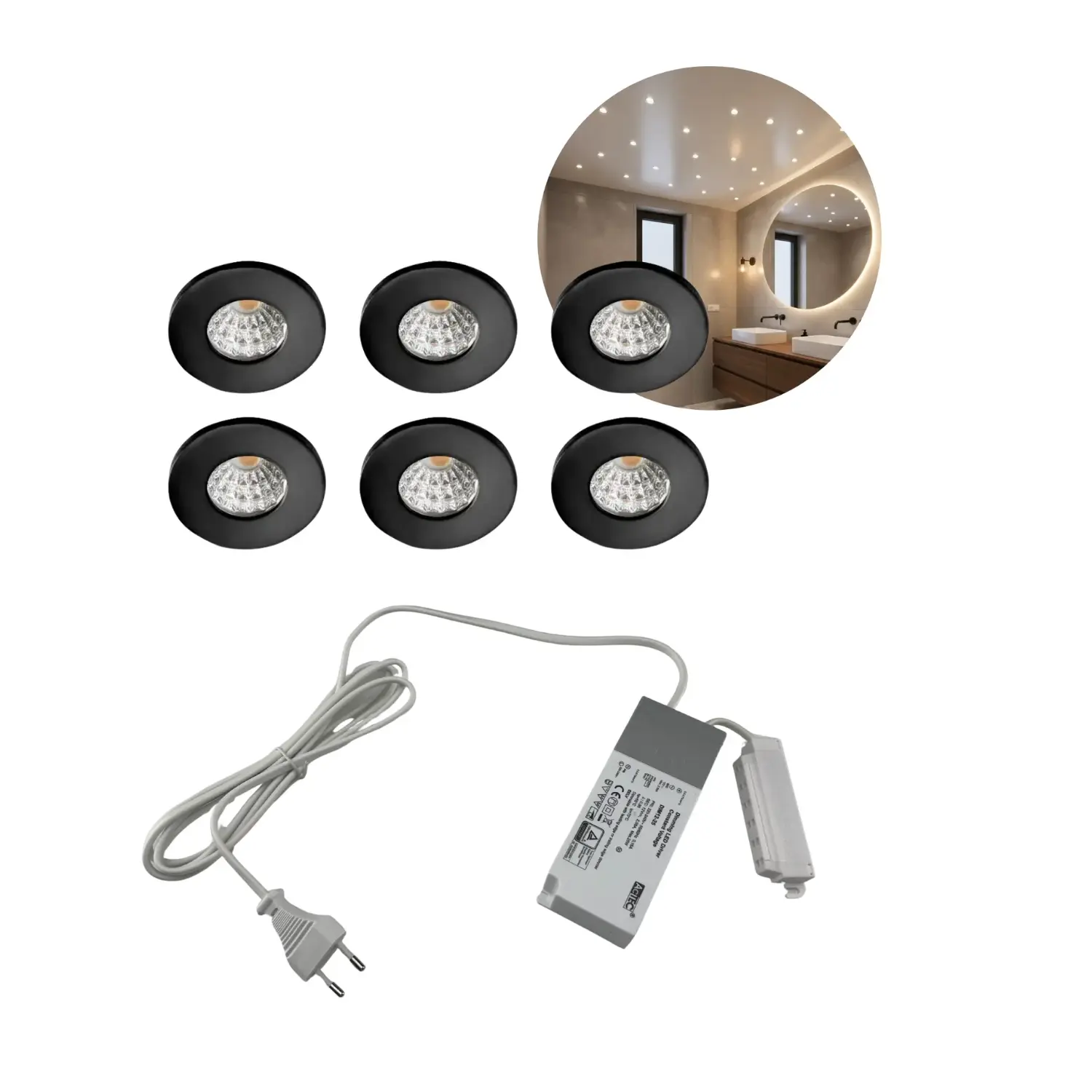 Mini Spot | 6-pack | Starry Sky LED | 2800K | 240lm | 3W | Inkl. tillbehör | MITO MINI | Svart