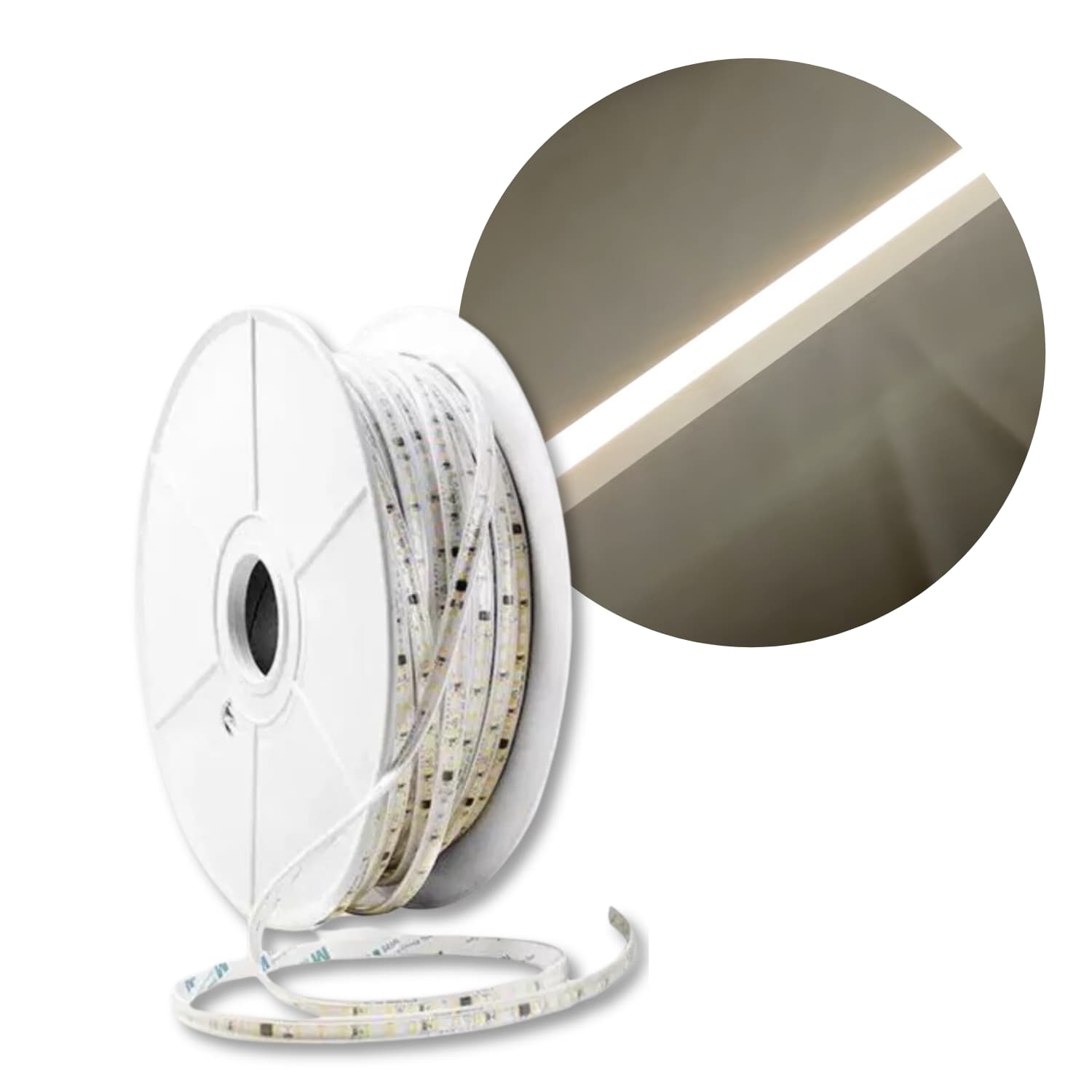 50M | 230V AC LED STRIP CUT10 2835 | 9W/M | 900LM/M | 3000K (10cm Clip)