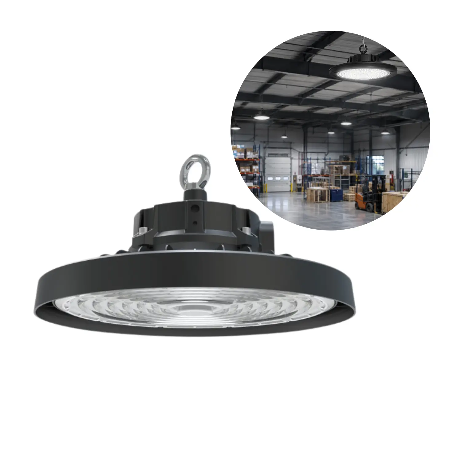 UFO LED High Bay | 3CCT | 25 600 lm | 120 W/160 W | IP66 | RIO PRO | Svart