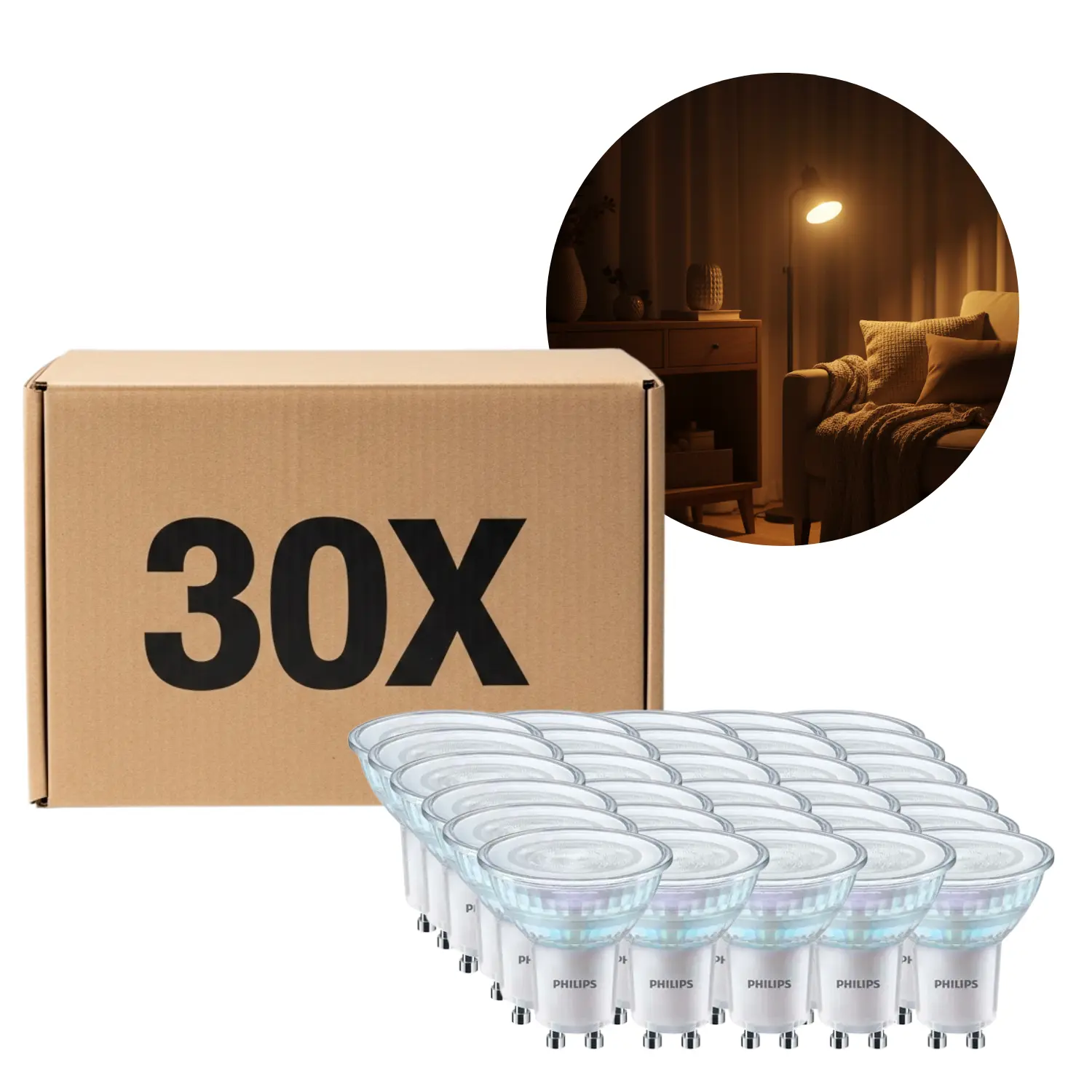 3,7W Philips Master LED Spot GU10 | Dimbaar | 355lm | 2700K | 30 stuks