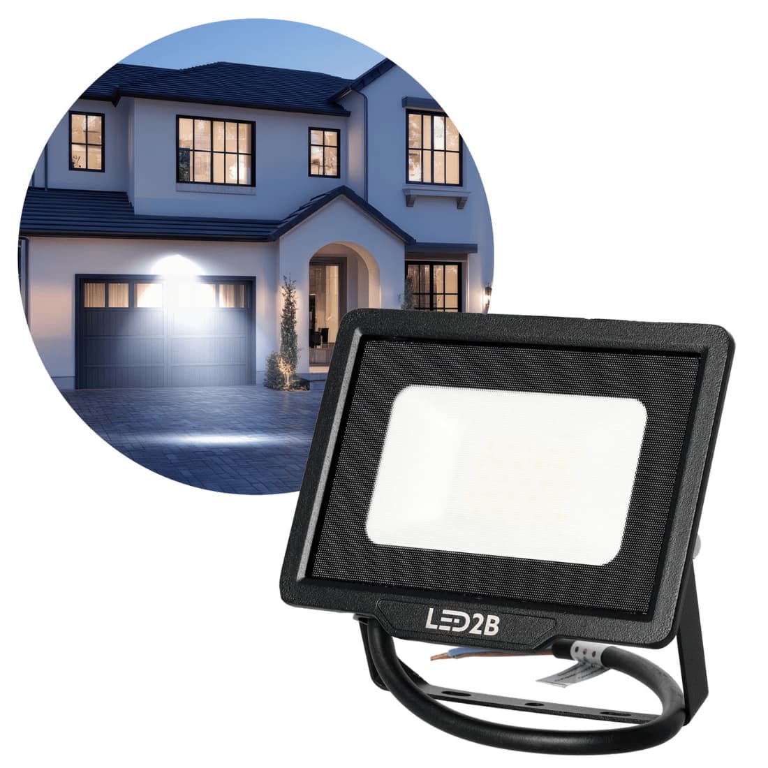 LED strålkastare | Svart | IP65 | 20W | 6000K | MH