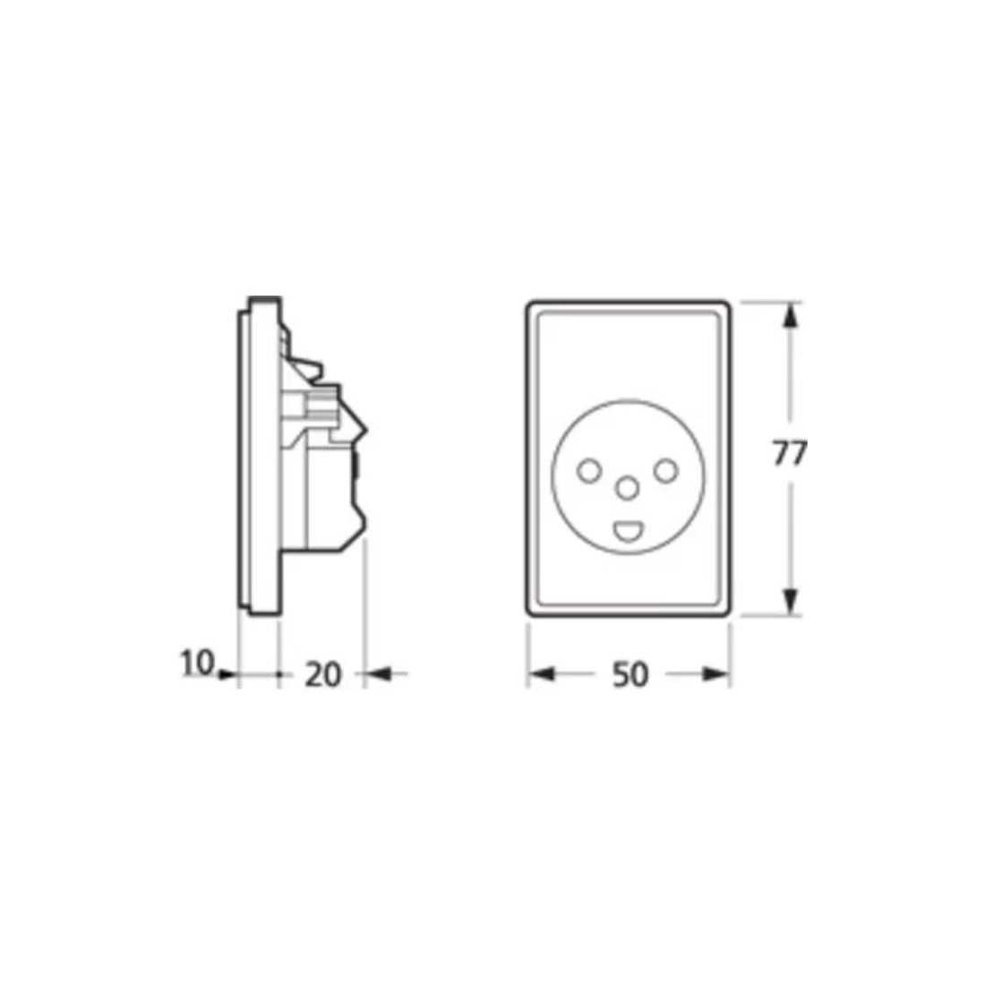 FUGA Eluttag 1,5m 2p m/j hv 