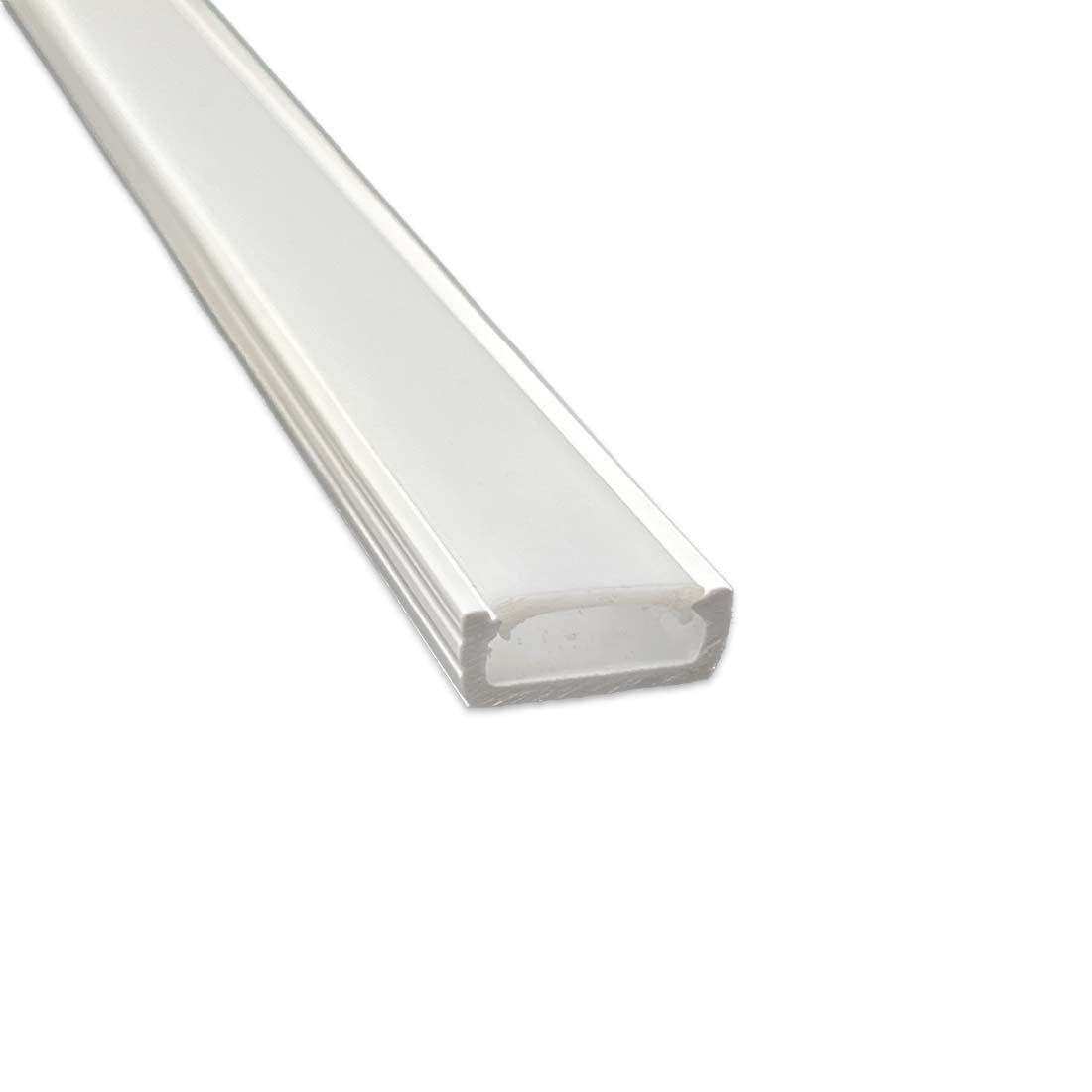 1m Plastprofil, Hvid, Passer til LED strips, Slim
