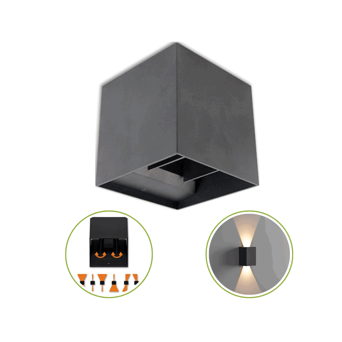Außenwandleuchte | Fassadenleuchte | Dunkelgrau | Max 9W | Up Down