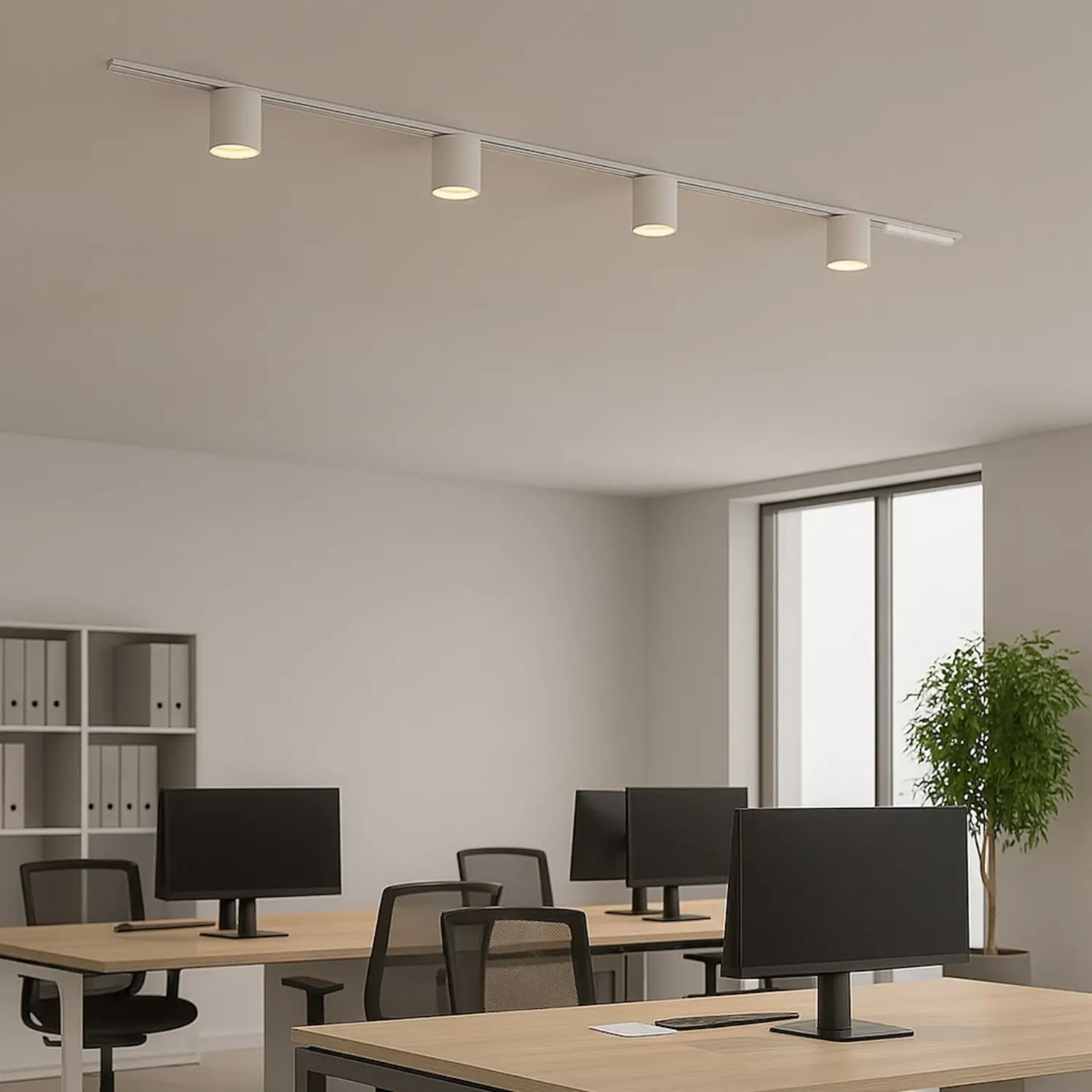 Spotlight på skena | 4m | TUYA | 8 Spots | CCT | 400lm | 6W | SlimTrack | Vit