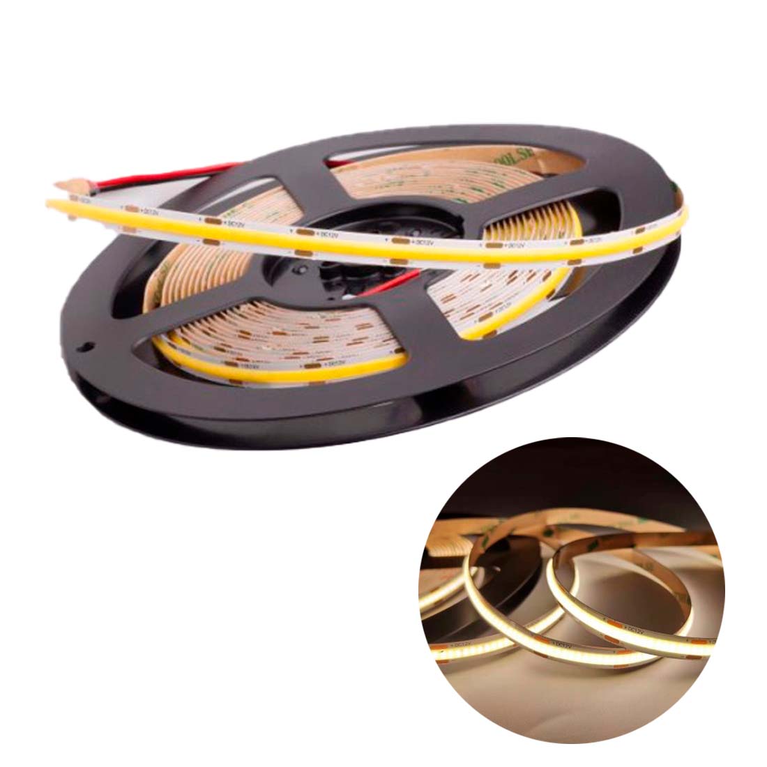 COB LED Strip 12V | 5m | 4000K | 8mm | IP20 | Dimbaar