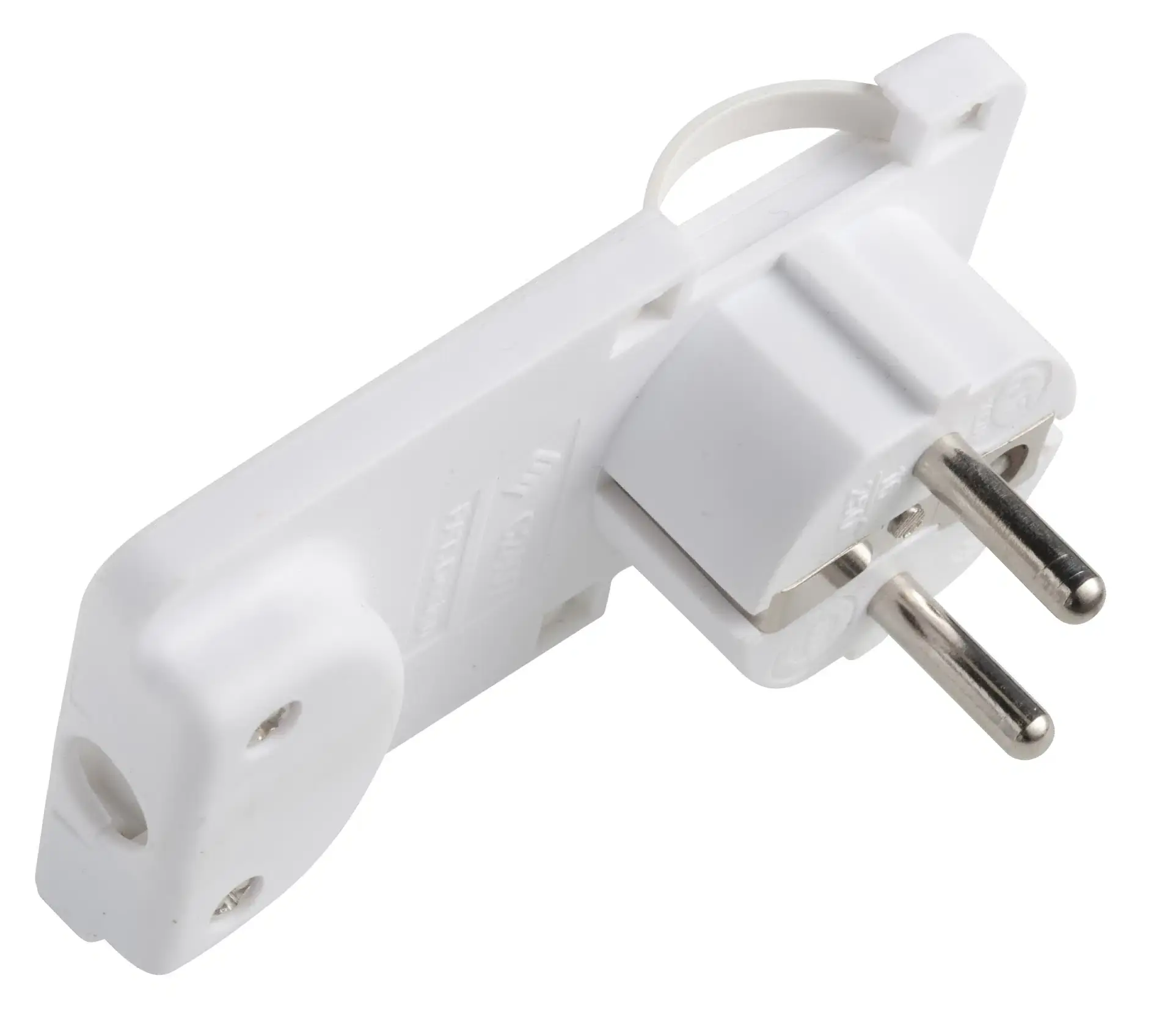 Platte stekker | Schuko Franks Belgisch | IP20 | 230V | Platte hoek | Wit