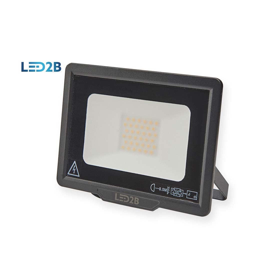 LED Projektør - 30W - IP65 - 4000K - Sort - MH