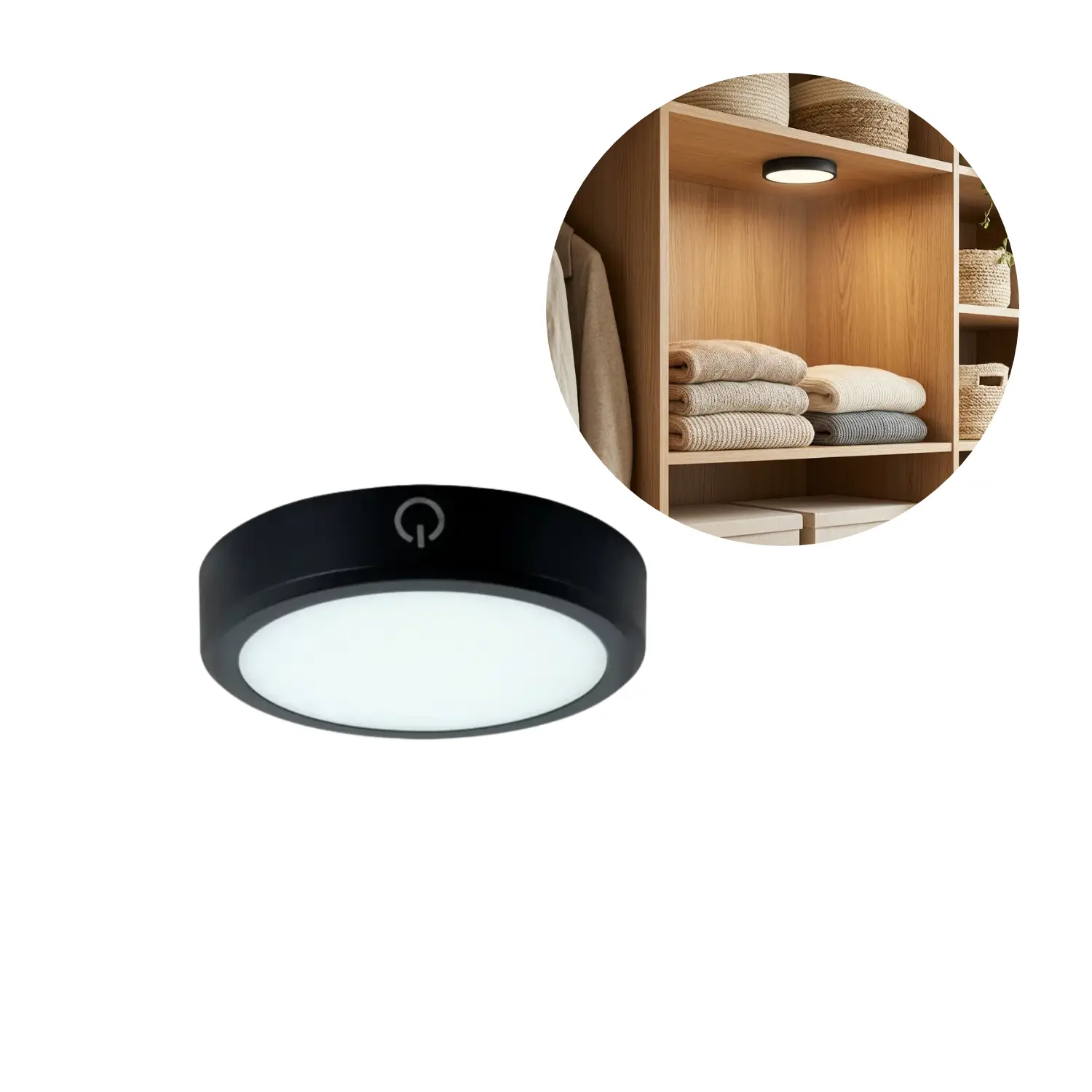 LED Skabslampe | Genopladelig Lampe | Touch | CCT | 60lm | ZIBI | Sort