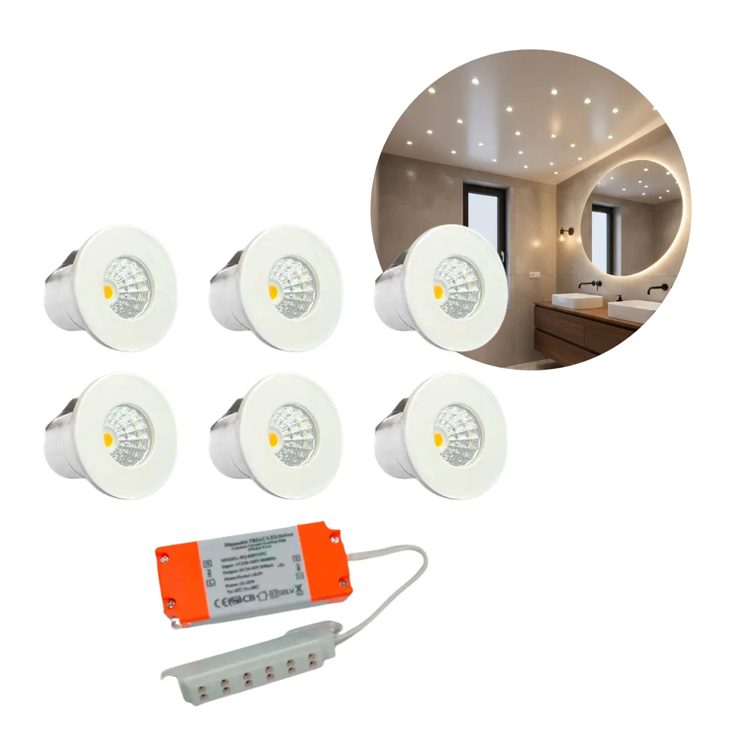 Mini Spot | 6-Pak | Sterrenhemel LED | 3000K | 240lm | 3W | Incl. accessoires | MITO MINI | Wit