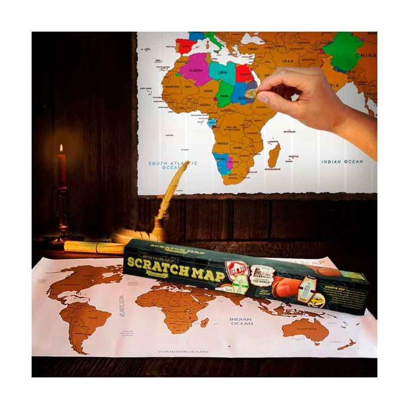 Verdenskort Scratch Map Plakat Dekoration