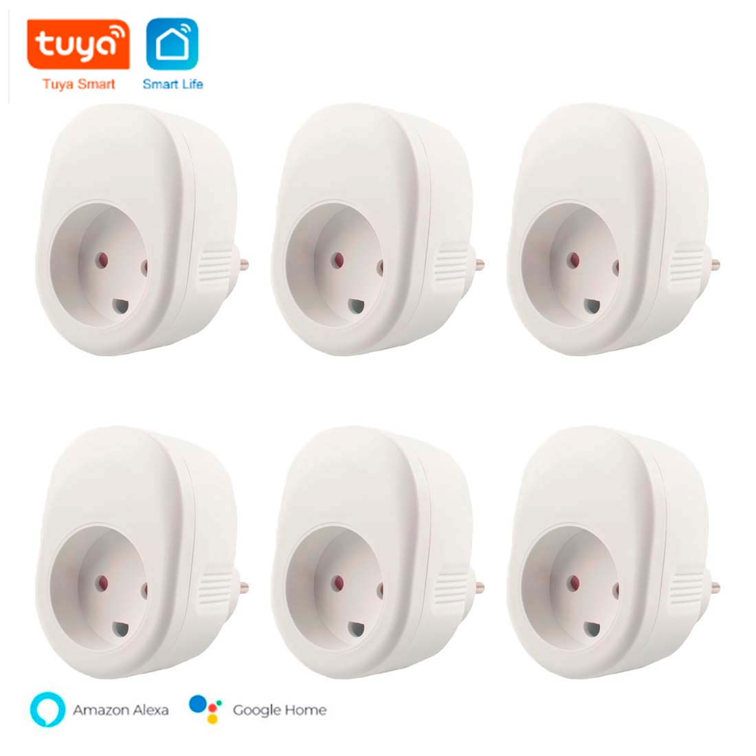 Wifi Stikkontakt Med Blindhul 6 Stk Pakke Smart Plug Hvid 230v Smart Home