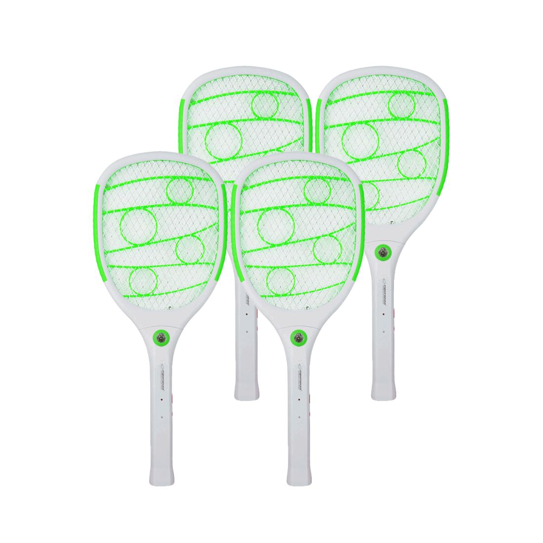 Elektrisk Fluesmækker - 4 stk. - Genopladelig - LED Lygte