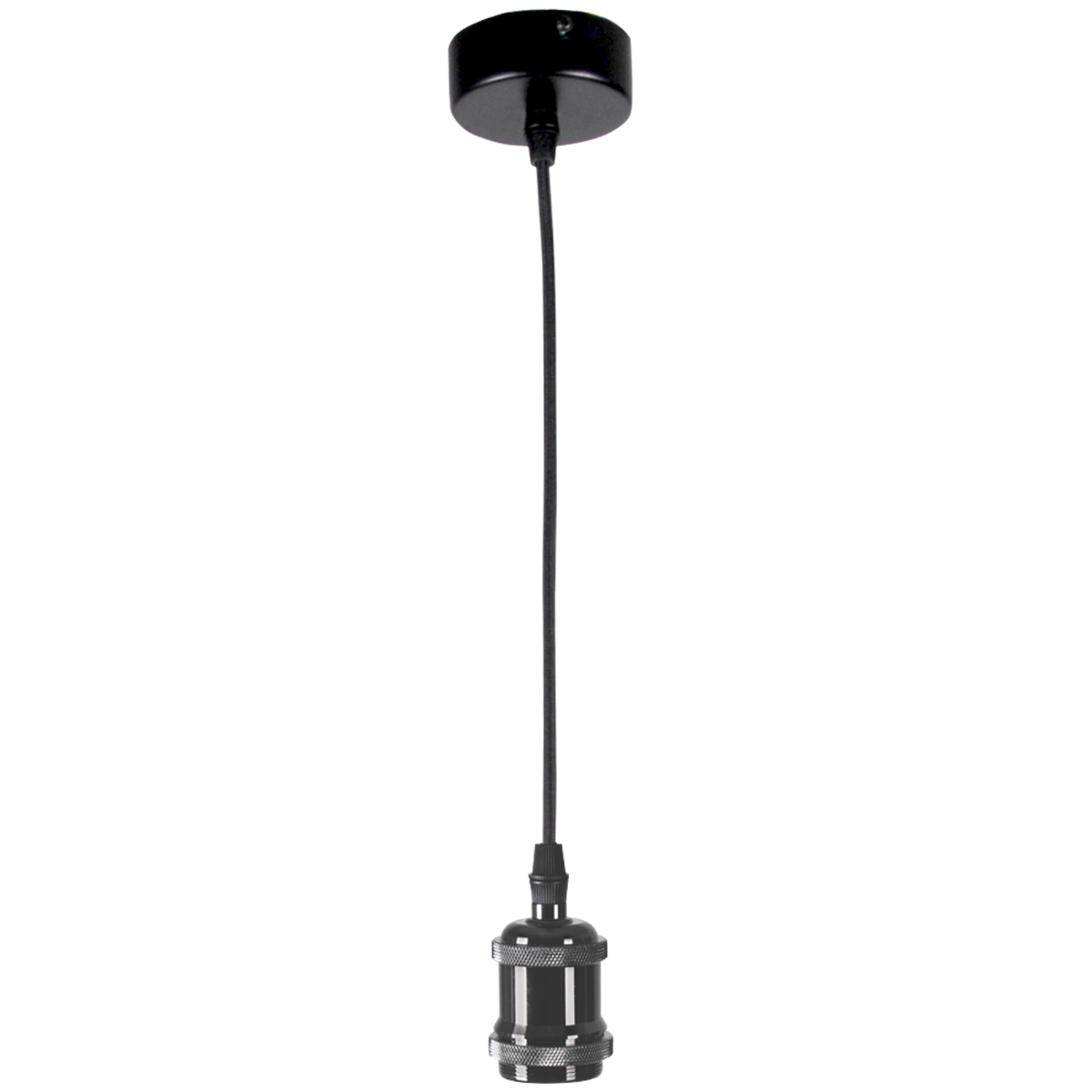 Loftslampe - Lampefatning - Stofledning - E27 Fatning - Sort
