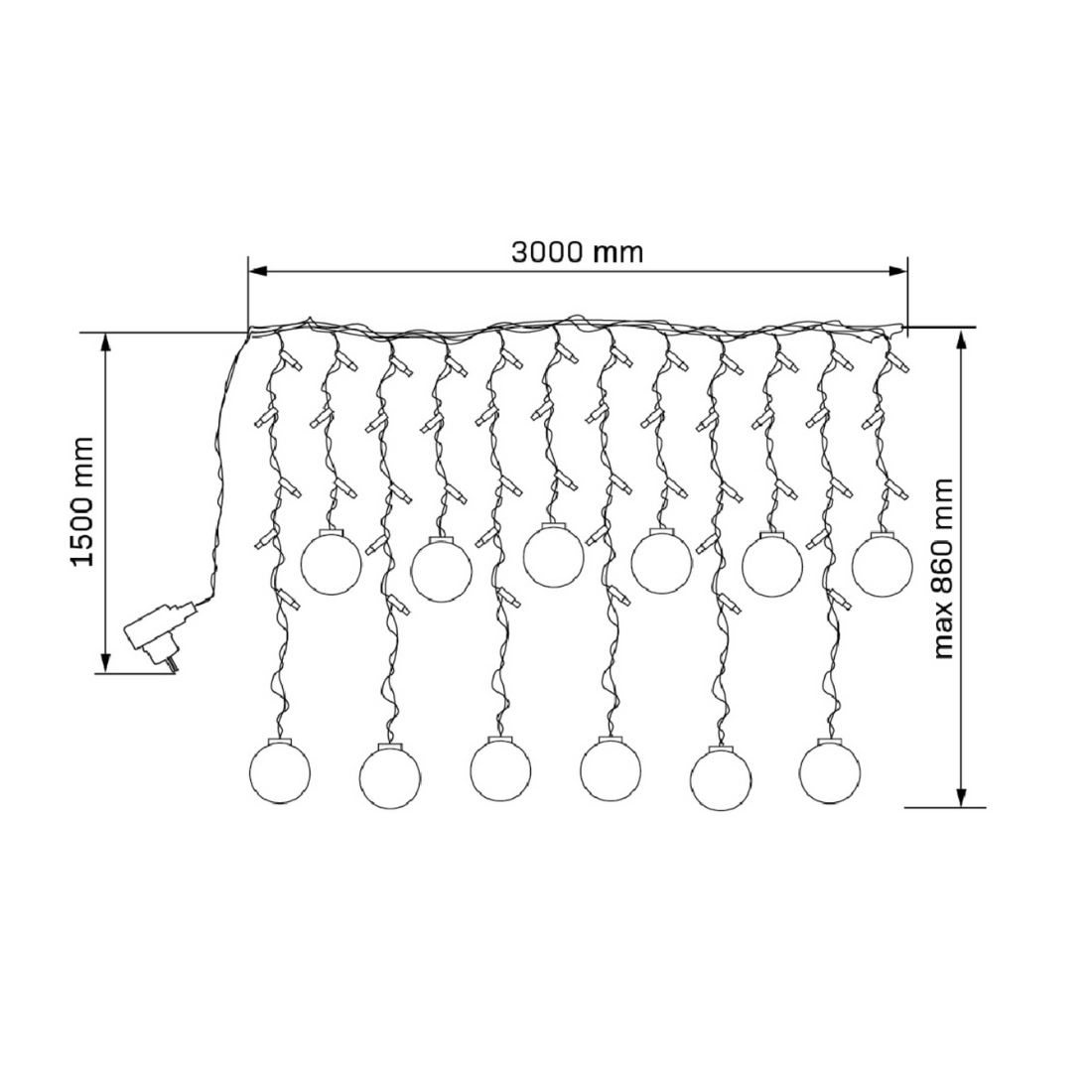 Kulled Led ljusridå | 220-240V | PlusLED