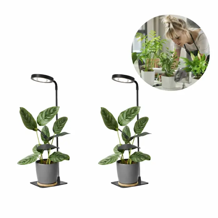 Växtlampa | 2-pack | 4,7 PPF | 5W | Justerbar höjd | Timer | VERDI V2 | Svart