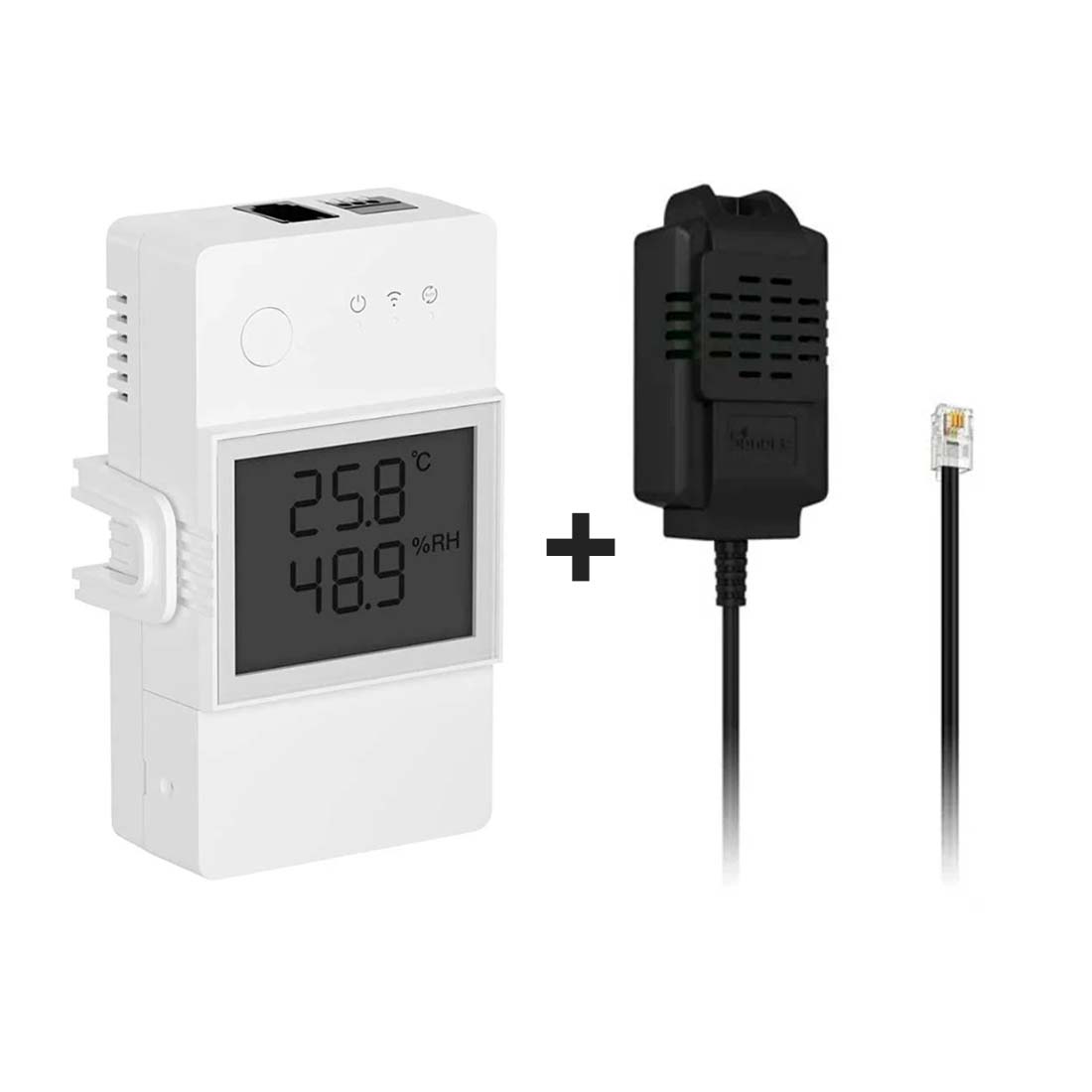 Sonoff TH16 Elite + Sonoff Temperatur og Fugtsensor (THR316D + THS01)