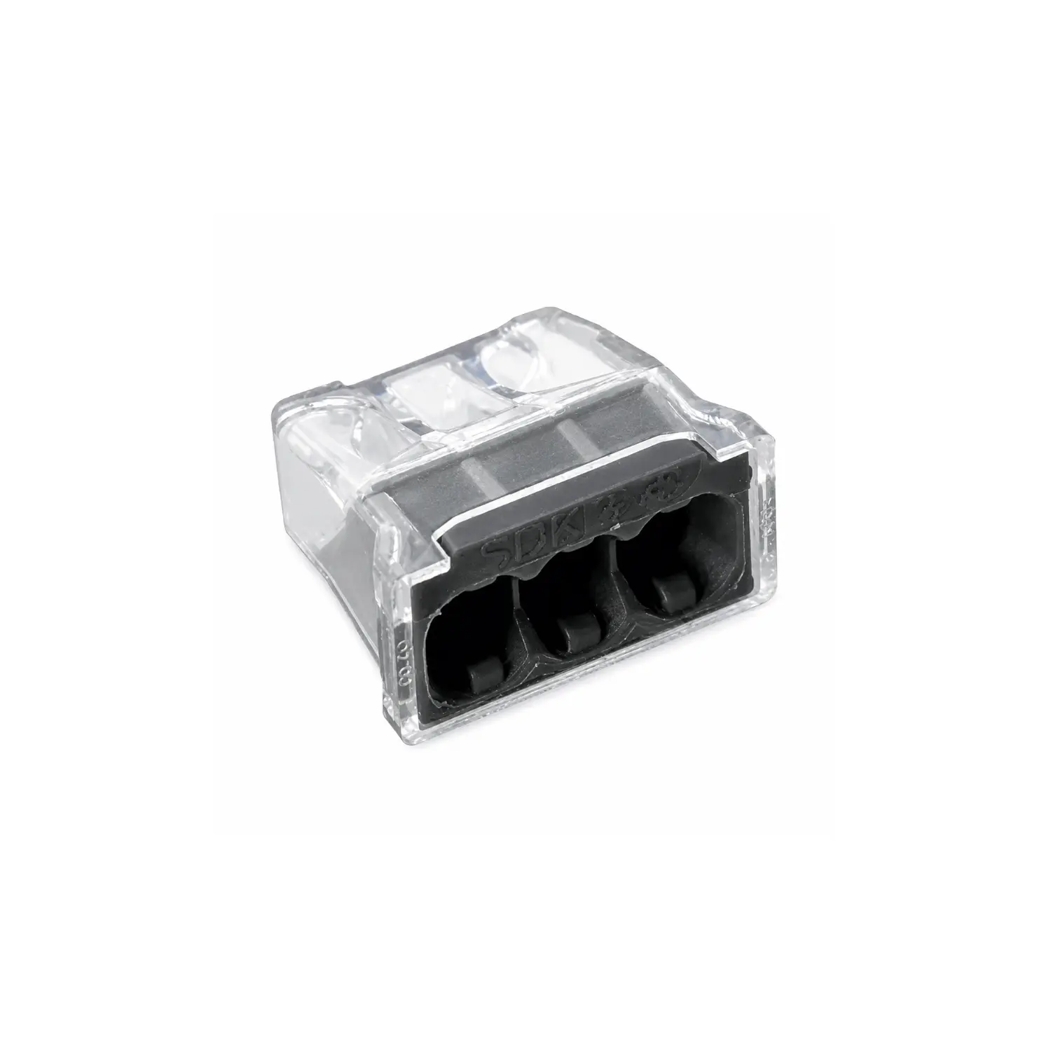 Fjeder samlemuffe | 3-polet | 450V | 24A | Transparent/Sort