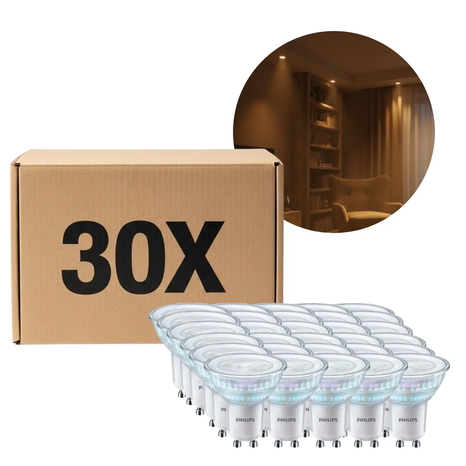 3.7W Philips Master LED Spot GU10 | Dimbaar | 365lm | 3000K | 30 stuks