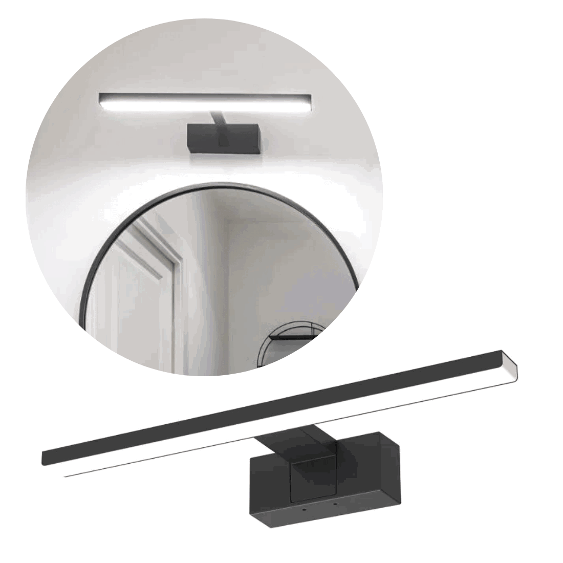 LED spiegelarmatuur | 40 cm | 8W | Zwart