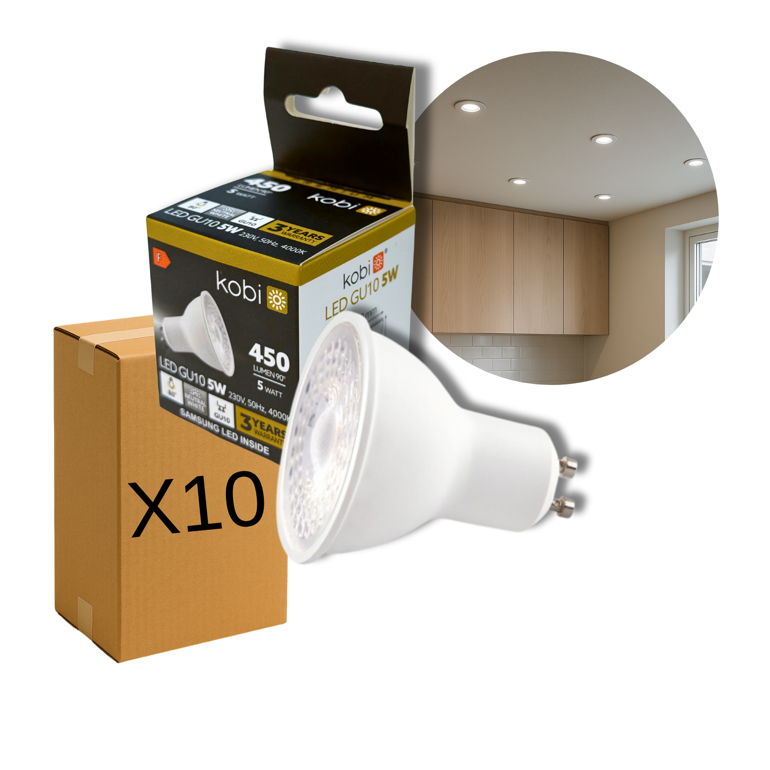 Samsung GU10 LED Lamp | 10 stuks | 450lm | 4000K | 5W | Wit