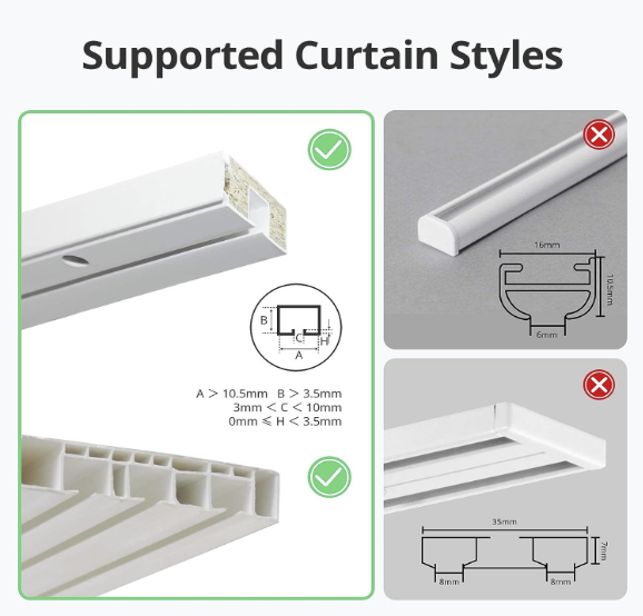 SwitchBot Curtain U Rail 3 Slimme Gordijnmotor - Krachtige 18KG