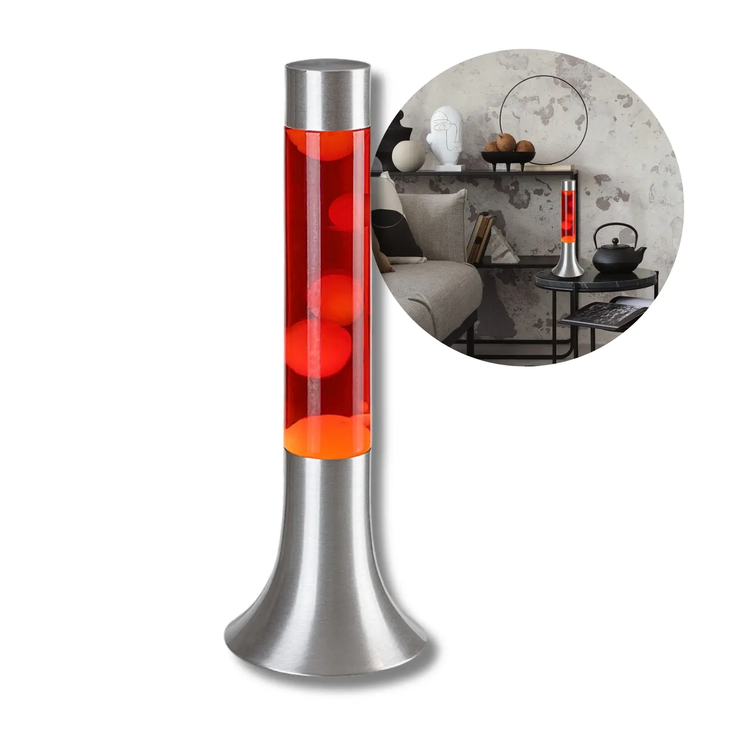 LED Lavalamp | Geel/Paars | 40cm | Klassiek Ontwerp | LOLLIPOP3