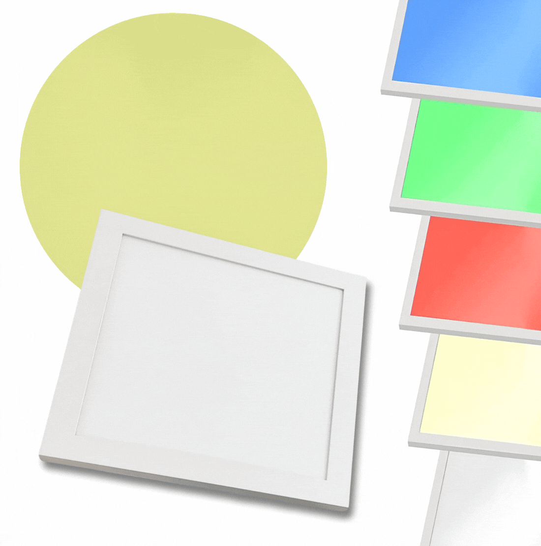 LED Panel 60x60 | 2-Pak | RGB+CCT | 2500lm | 36W | TrueColor | Inkl. Troldtektramme | Hvid LED Panel 60x60 | 2-Pak | RGB+CCT | 2500lm | 36W | TrueColor | Inkl. Troldtektramme | Hvid