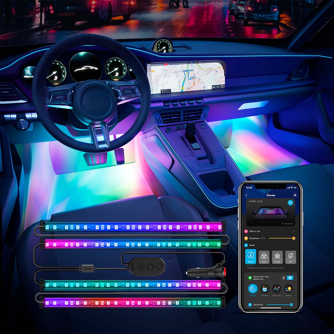 Govee Interior Car Light RGBIC Bluetooth (H7090)