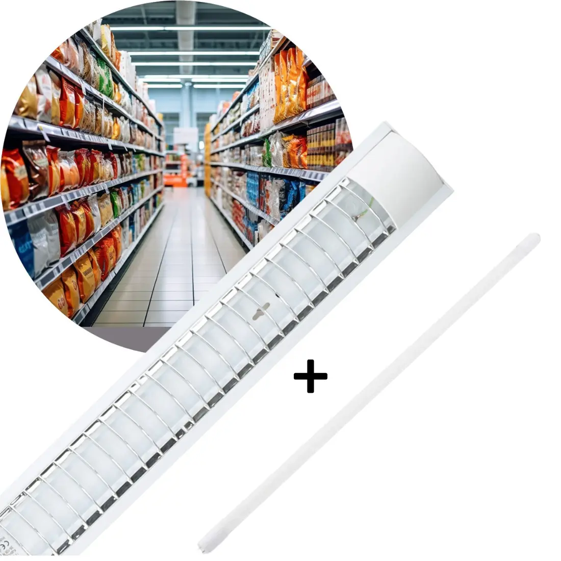 Led Armatur 120cm 3000k 2800lm 18w Single Lysstofrørs Armatur