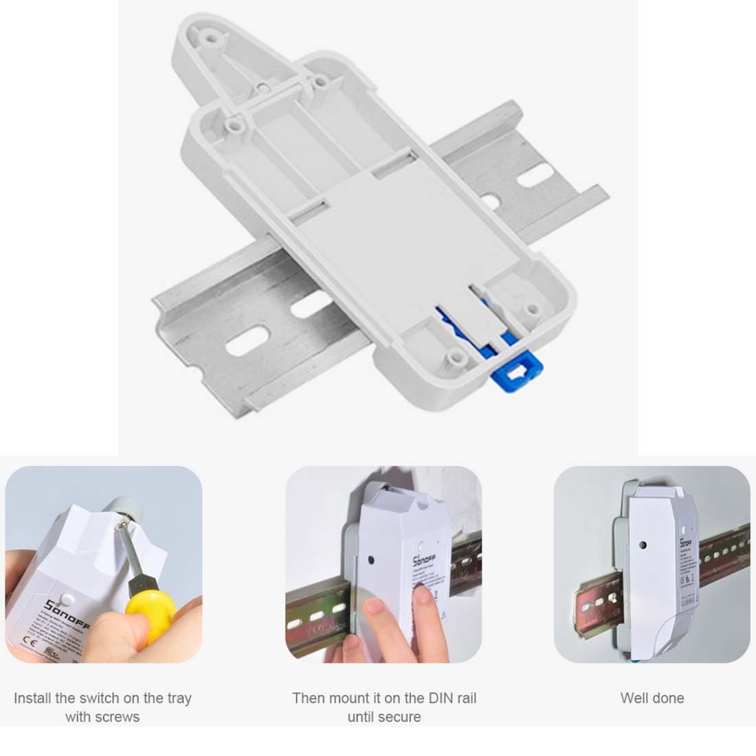 Sonoff Beslag F r DIN skena Enkel Installation Sonoff H ller Sonoff Beslag F r DIN skena Enkel Installation Sonoff H ller