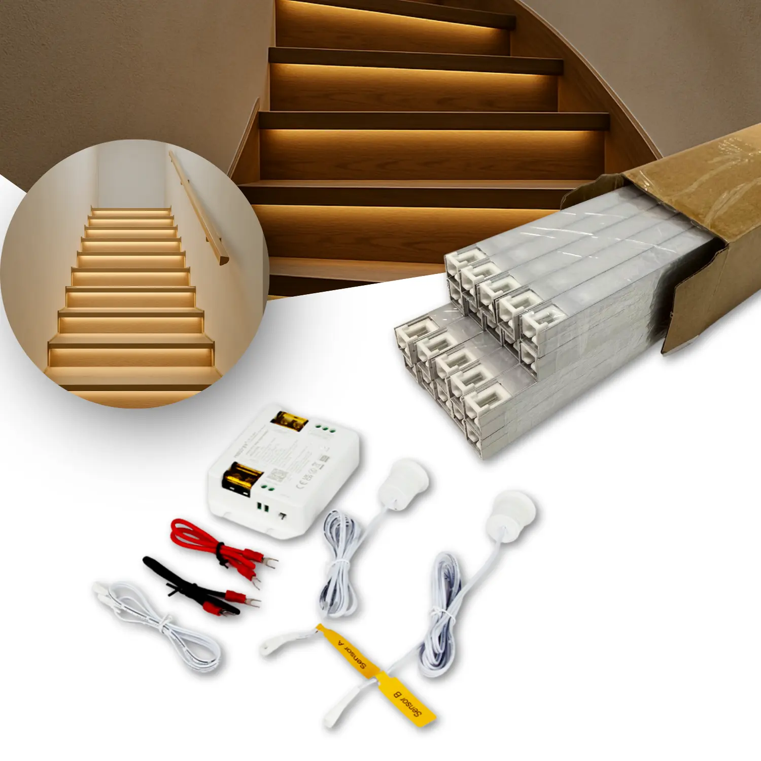 MiBoxer Trappebelysning | 20 Trin | 1m Bred | CCT | 350lm | BLE + 2.4G