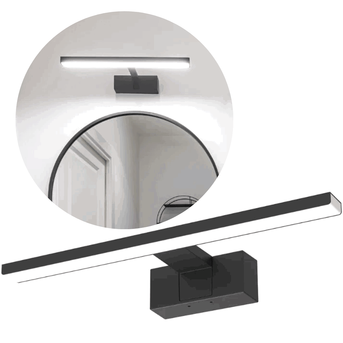 LED spiegelarmatuur | 60 cm | 12W | Zwart