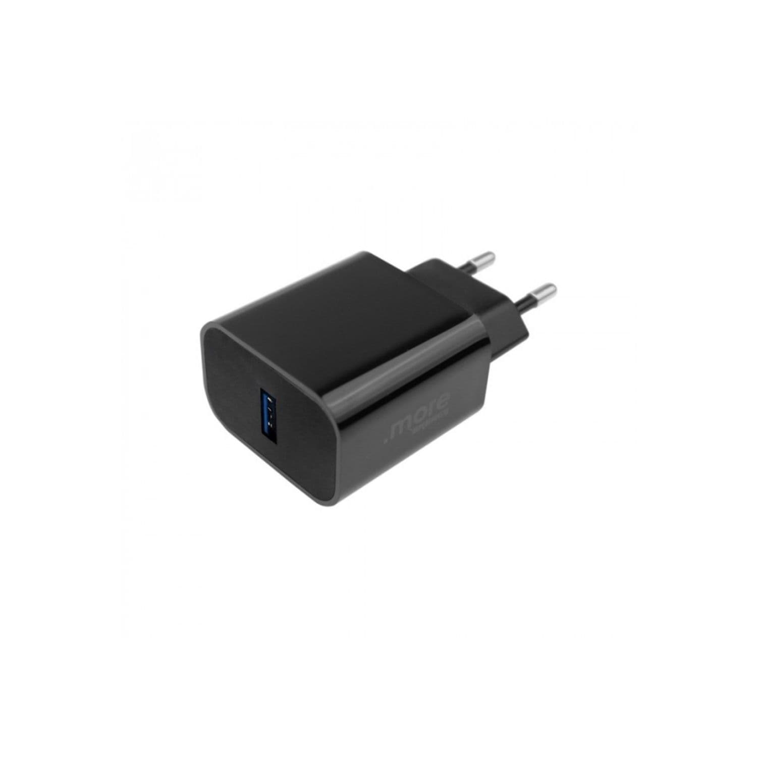 20W oplader | USB A | Mobil oplader | Sort