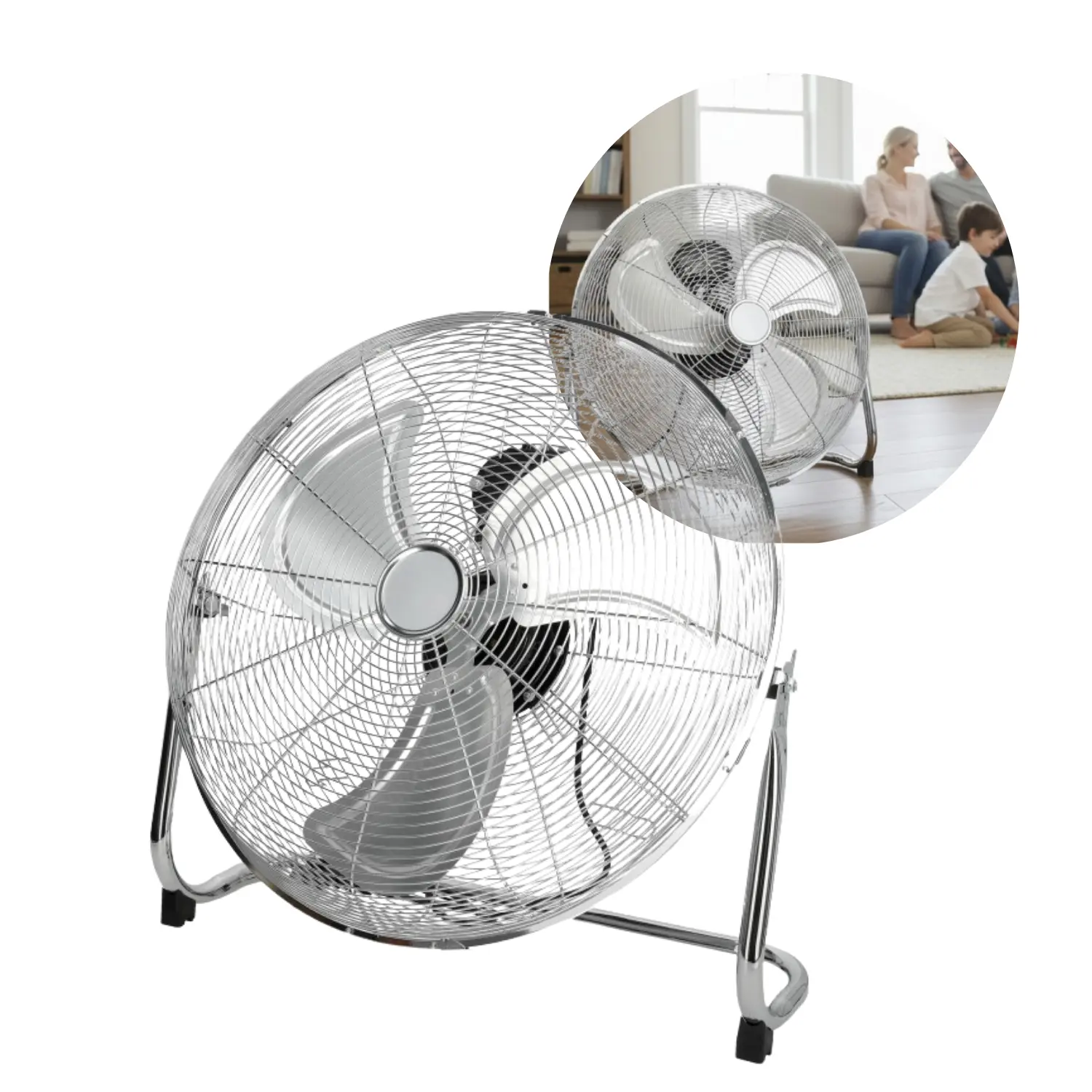 Golvfläkt | Ventilations fläkt | 110W | Ø45cm | 3 hastigheter