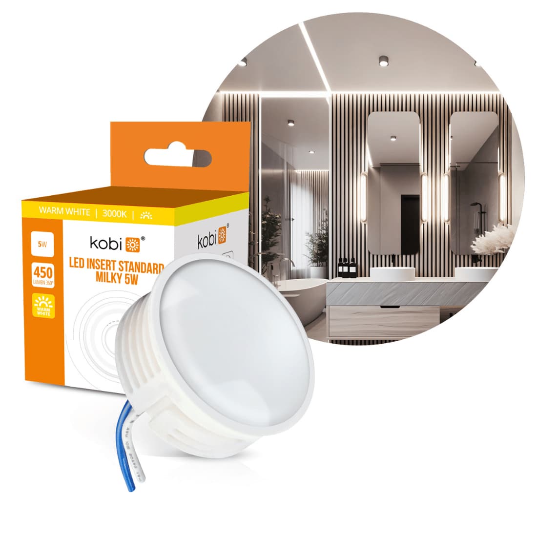 LED-lamp voor opbouwspot | 5W | 4000K | 450lm | 230V | 120°