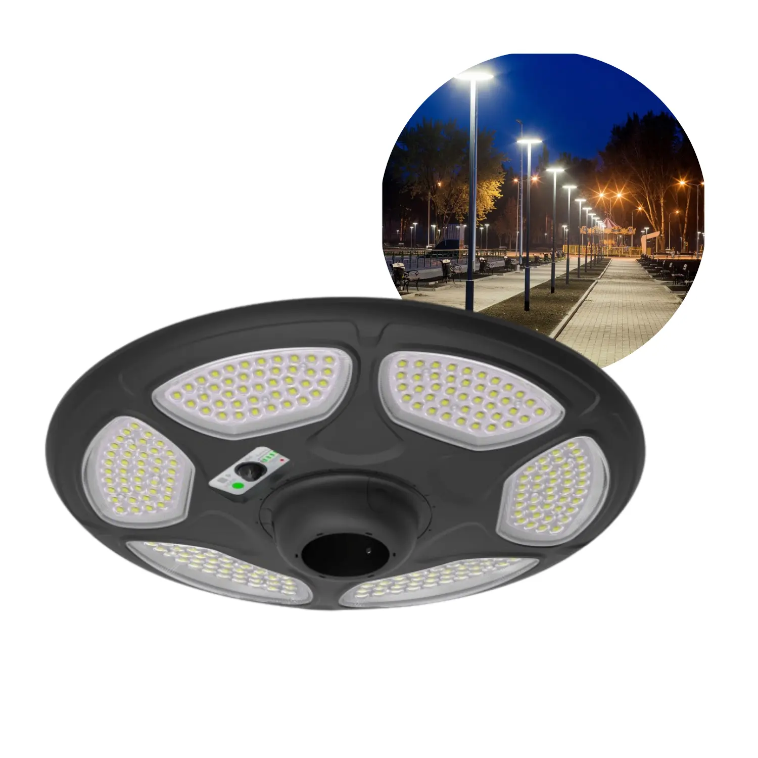 Straßenlampe Solar | 4000K | 3200lm | IP54 | Dämmerungs- und Bewegungssensor | SOLSUMI | Schwarz