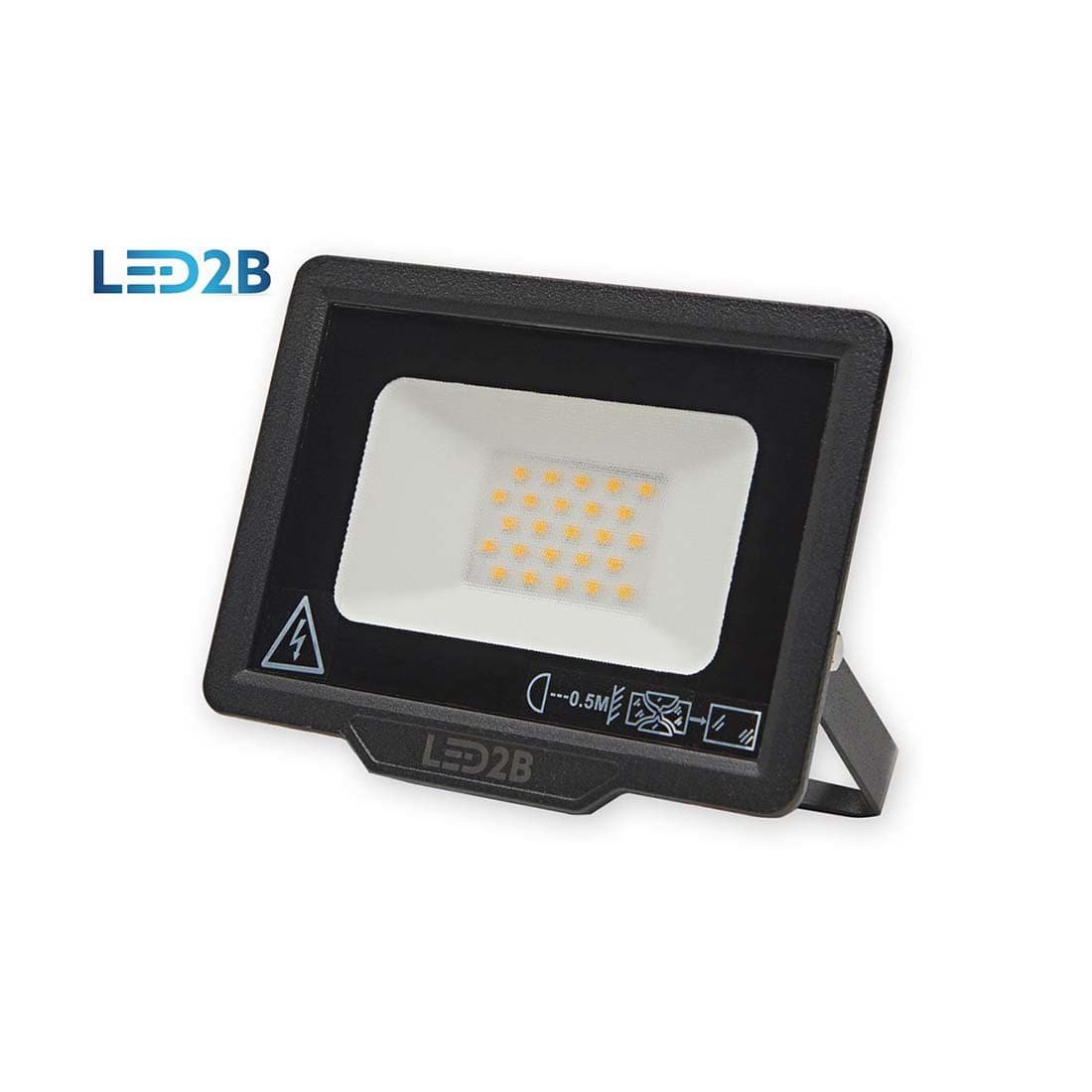 LED Projektør - 20W - IP65 - 4000K - Sort - MH