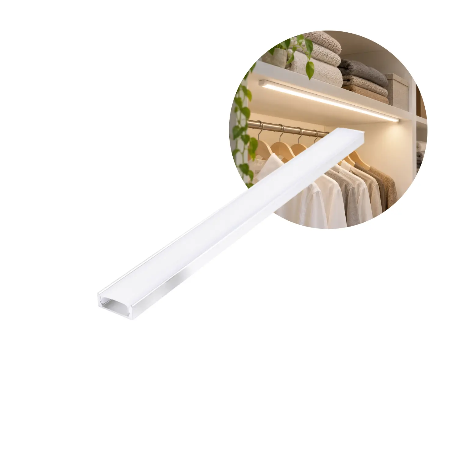 1 m Aluminiumprofil | Inkl. weißem Diffusor | P01 | Weiß
