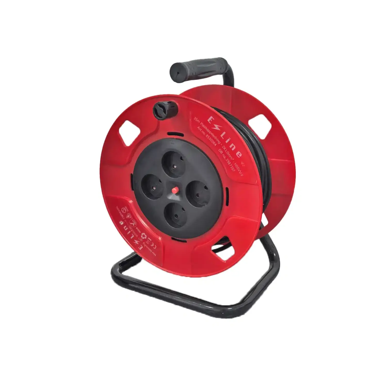 Kabelsvits | 35 m | utan jord | 900/2300 W | IP20 | Röd/svart