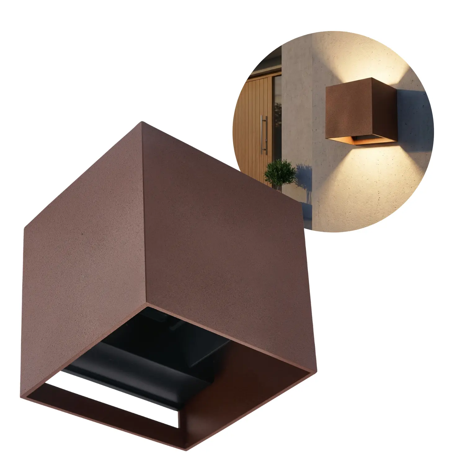Vägglampa för utomhusbruk | Fasadlampa | Brun | G9 | IP65 | Upp- och nedljus