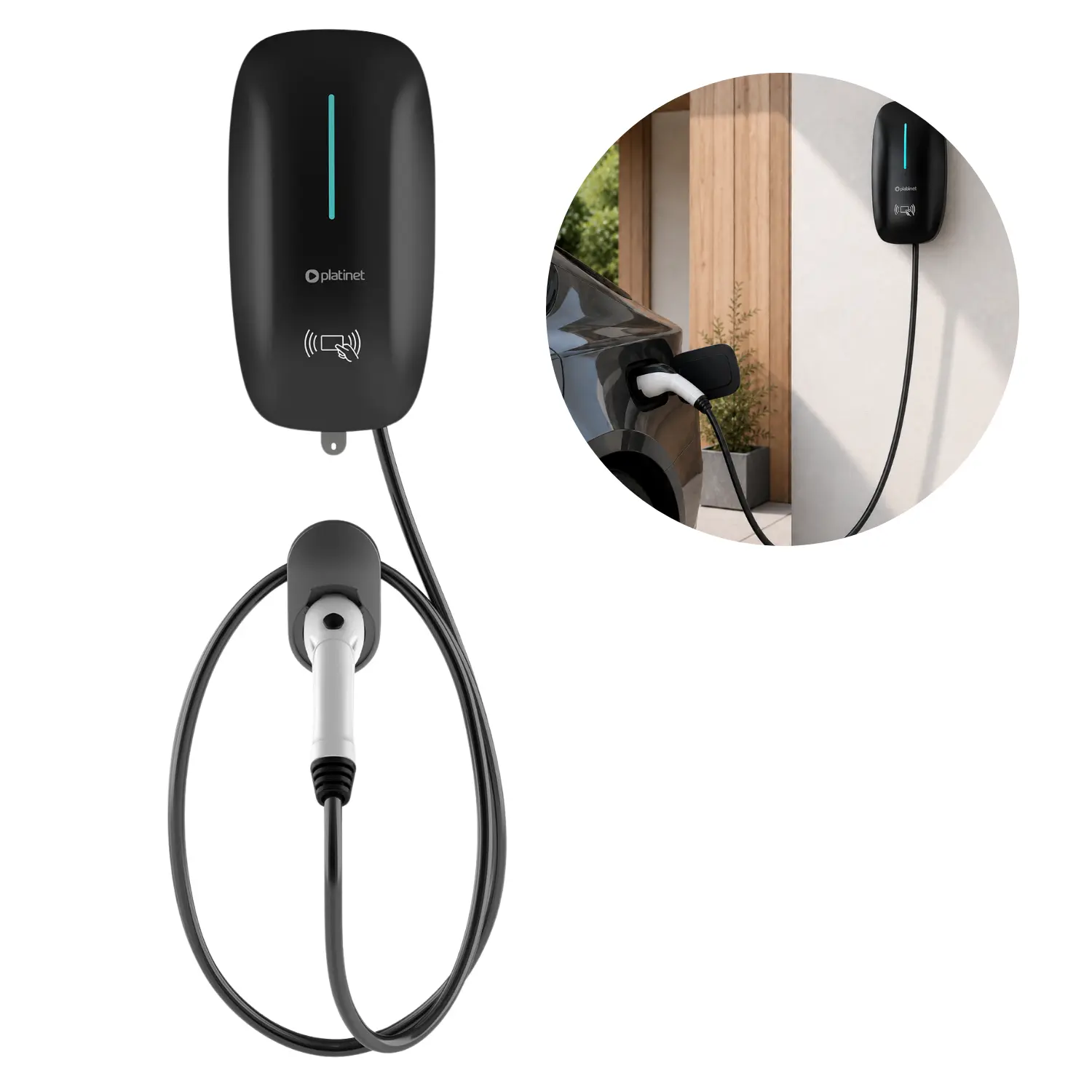 EV-laddare | WiFi TUYA | 11KW | Typ 2 | 7 meter kabel | RFID och appstyrning