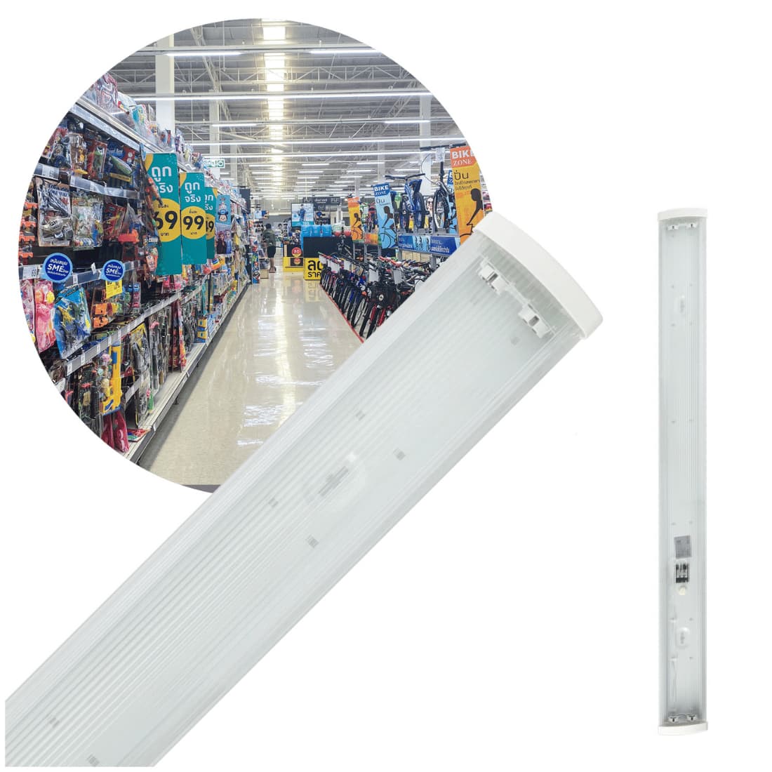 LED Lysstofrørs Armatur | 120cm | T8 rør | Dobbelt LED Rør | DELFIA LED Lysstofrørs Armatur | 120cm | T8 rør | Dobbelt LED Rør | DELFIA