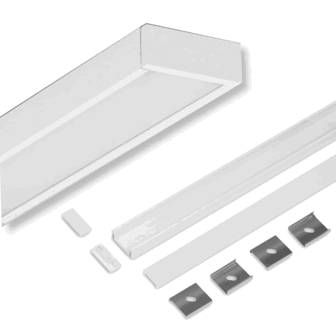 LED skena 2m | 23x9mm | Vit | LED skena för fäste | Set