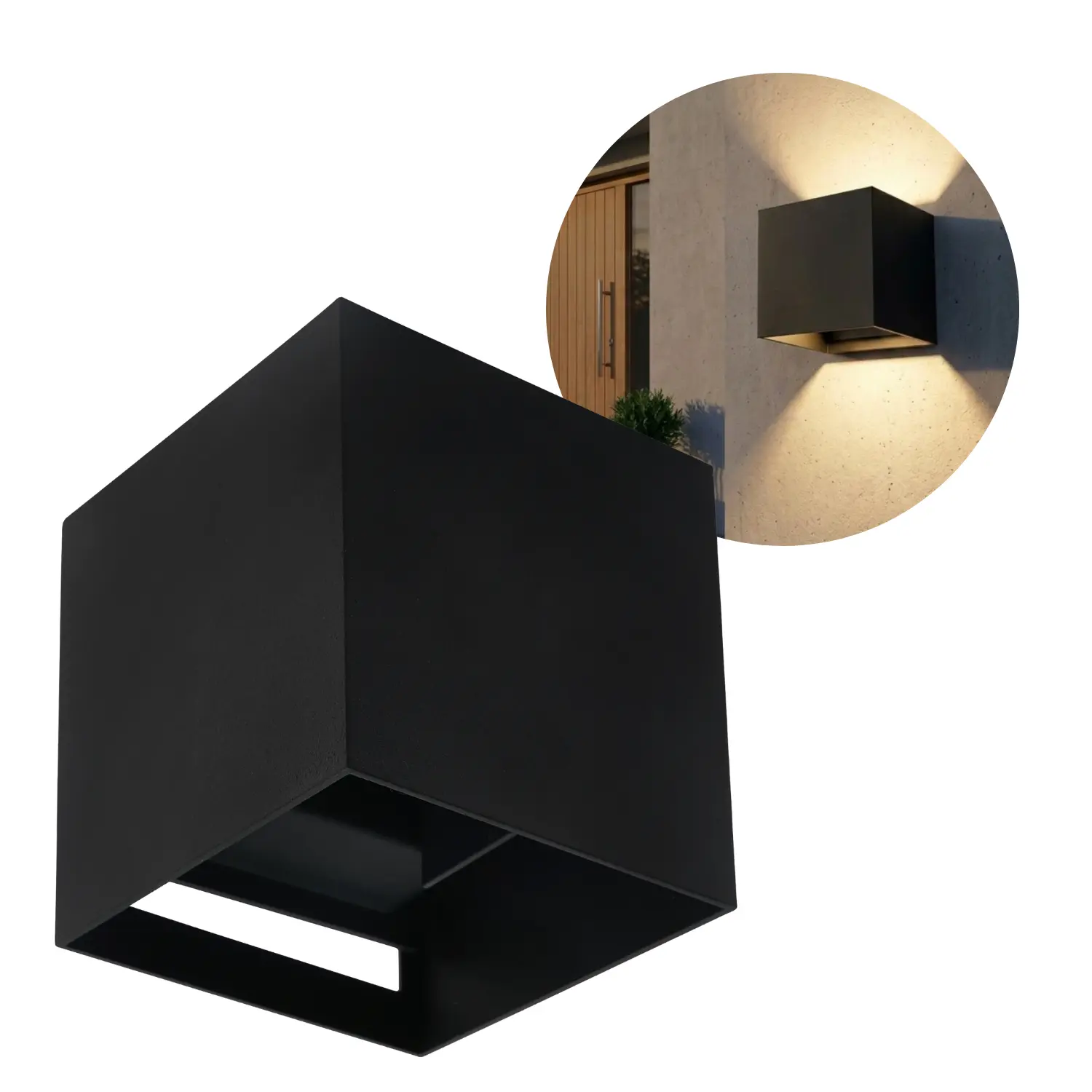 Vägglampa för utomhusbruk | Fasadlampa | Svart | G9 | IP65 | Upp- och nedljus Kopia