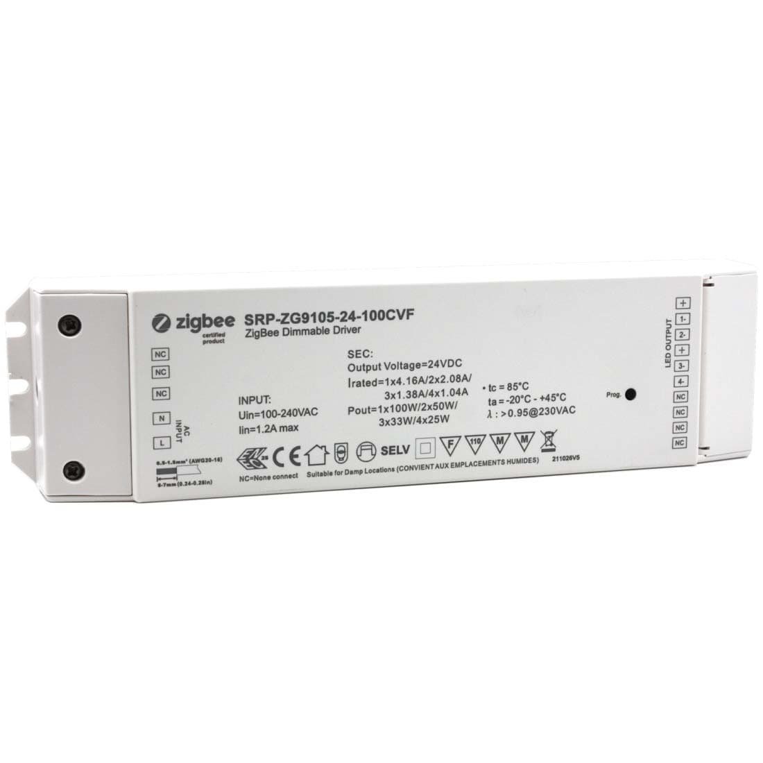 Zigbee LED Driver - 24V Controller m. Indbygget Strømforsyning - RGB(W) - 0-100W