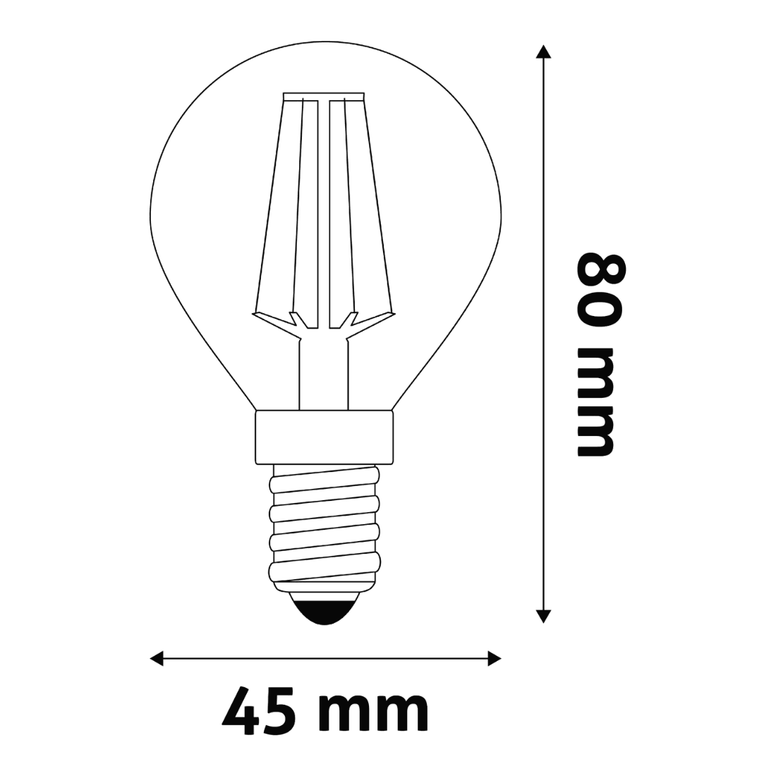 E14 LED mini globe lampa | Filament | 470lm | 2700K