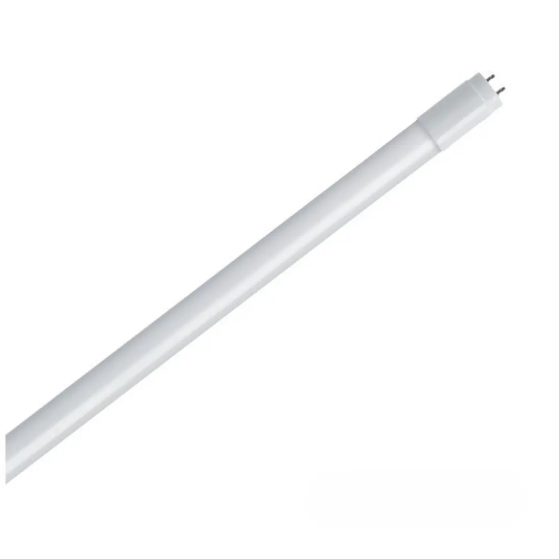 LED lysrör T8 120cm, 18W med 2880lm, 4000K neutralvitt och 240° spridningsvinkel. Smalt vitt rör med två metallstift i änden visat mot vit bakgrund.