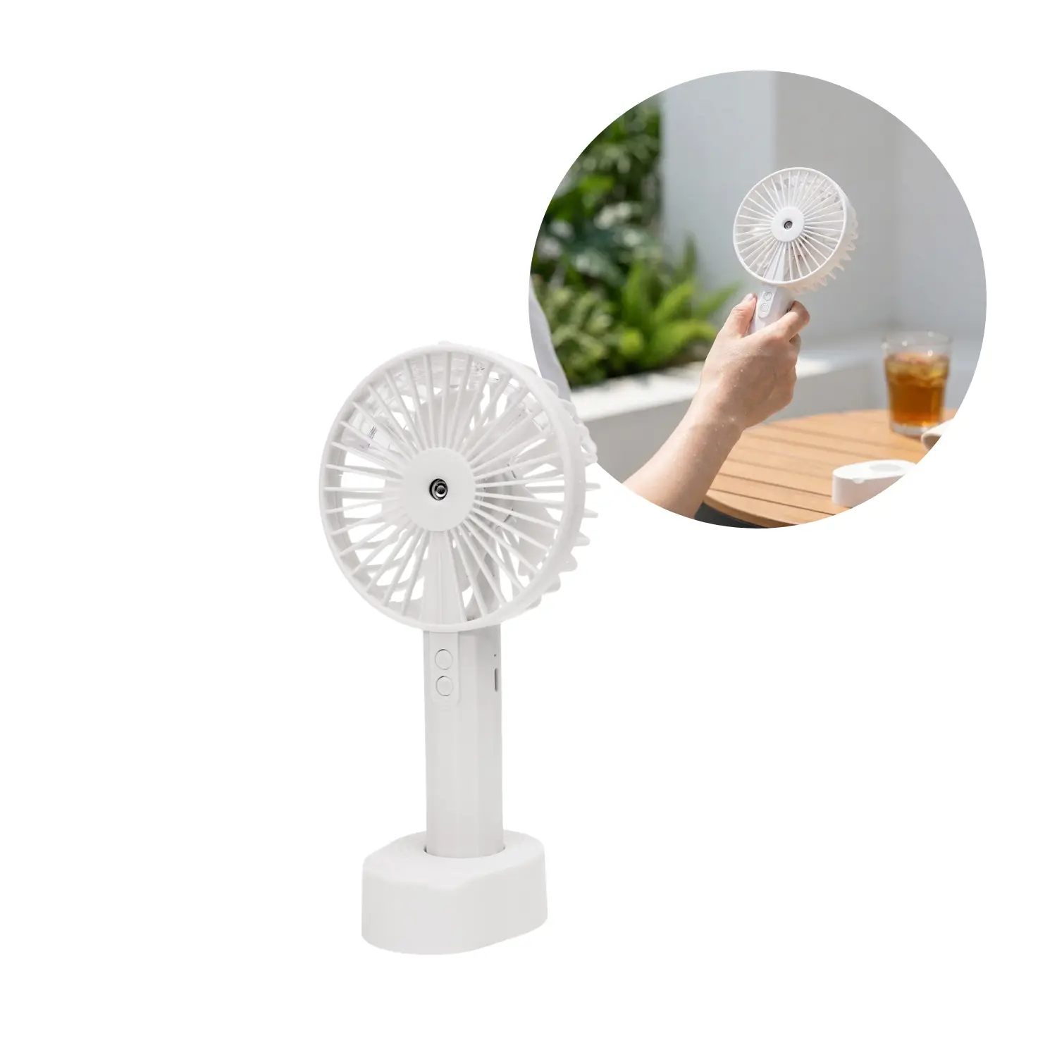 Handventilator | Oplaadbaar via USB-C | Geluidsarm | Wit